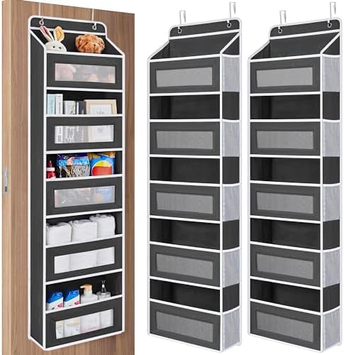 JARLINK Over the Door Organizer for Pantry, Bathroom, 5 Shelf Black, 2 Pack by JARLINK