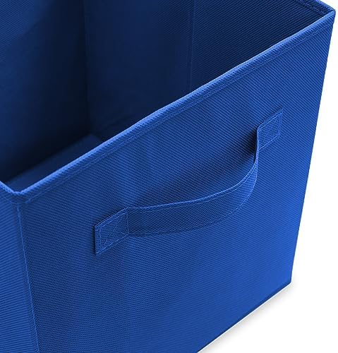 Casafield Set of 12 Collapsible Fabric Cube Storage Bins, Royal Blue - 11" Foldable Cloth Baskets for Shelves, Cubby Organizers & More - Image 3