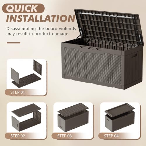 Devoko 100 Gallon Deck Box Waterproof Outdoor Storage Box with Cushion - Image 5