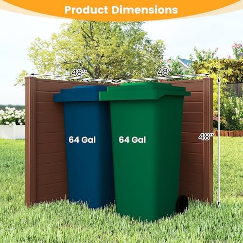 GIANTEX No-Dig Air Conditioner Fence, 4 Panels, 48''W x 48''H, Brown - Image 5