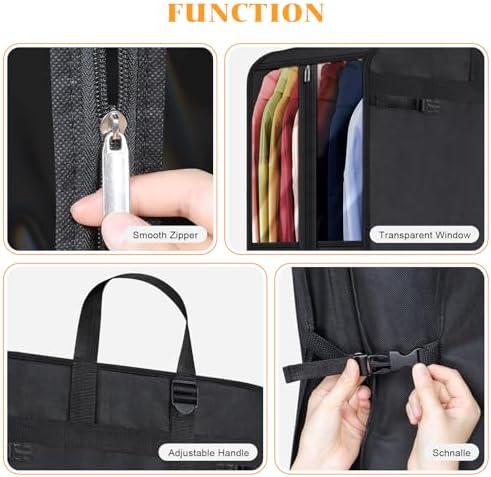 Univivi Garment Bag for Moving, Heavy Duty Suit Bag, 50 Inch, Set of 2 - Image 6