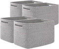 OIAHOMY 4 Pack Storage Baskets for Organizing 24L Cube Storage Bins Grey by MasterofSpaceOptimization