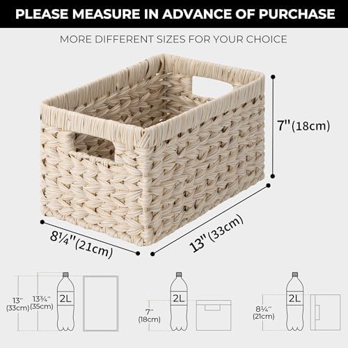 GRANNY SAYS White Wicker Baskets for Storage, Wicker Storage Baskets,2-Pack - Image 3