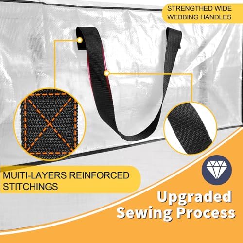 Clear Moving Bags Heavy Duty Extra Large with Strong Zipper Handles - Image 5