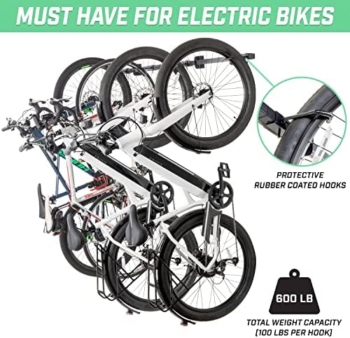 GoSports Wall Mounted Bike Rack for Garage - Vertical Storage for 4 to 6 Bicycles - Image 2