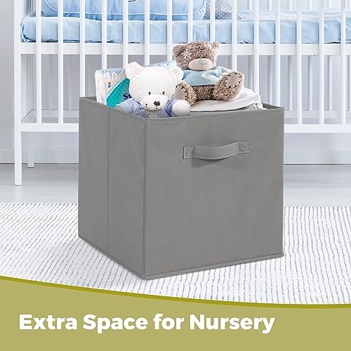 11x11 Storage Bins, Set of 10 Storage Cubes, Collapsible Cube Storage Bins, Fabric Closet Organizers with Handles for Home, Office, Closet Shelf Cabinet, Bookcase, Grey - Image 5
