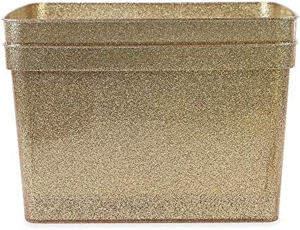 Isaac Jacobs Large Glitter Storage Bin Set (14" x 11.5" x 8.75") - Image 5
