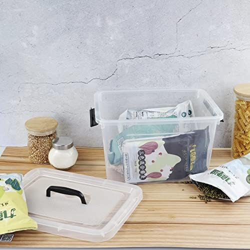 Kekow 6-Pack 10 L Plastic Storage Boxes, Clear Plastic Storage Bins with Lids - Image 4