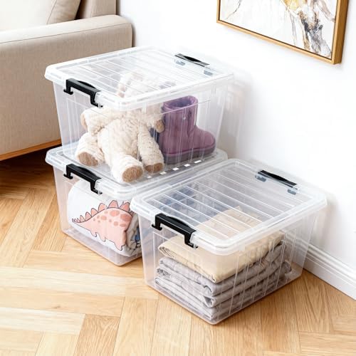 Citylife 22 Qt Plastic Storage Bins with Latching Lids 4 Packs - Image 6