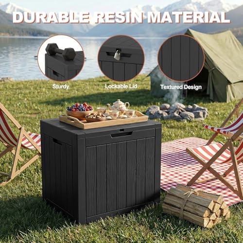 EFU Outdoor Storage Box 40 Gallon Deck Box, Waterproof Resin, Black - Image 3