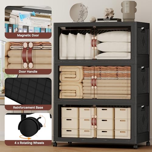 936QT Extra Large Stackable Storage Bins with Lids & Wheels - Image 4