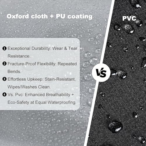 UPGRADE Outdoor Furniture Covers, Custom Size 108"(L) x 56"(W) x 28"(H) Rectangular Patio Table and Chair Waterproof Covers, Heavy Duty 420D, Silver - Image 2
