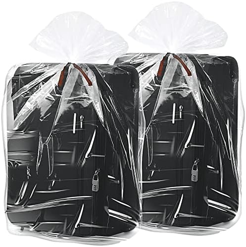 50 Pcs Large Clear Plastic Storage Bags 40 x 60 In Jumbo Plastic Furniture Cover Dustproof Moving Bags Moistureproof Suitcase Storage Bags for Luggage Comforter Chair Bike, 2 Mil, Ribbon Included by Henoyso
