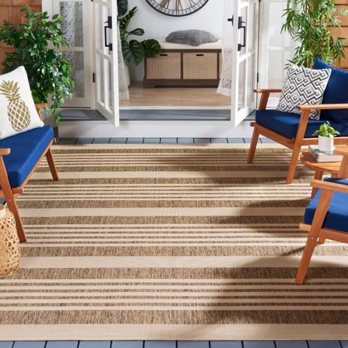 SAFAVIEH Courtyard Outdoor Area Rug 8x10, Large Brown & Bone CY6062-242 by Unknown