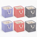 6 Pack Gingham Storage Bins, 11 Inch Cube Fabric Storage Baskets by Geiserailie