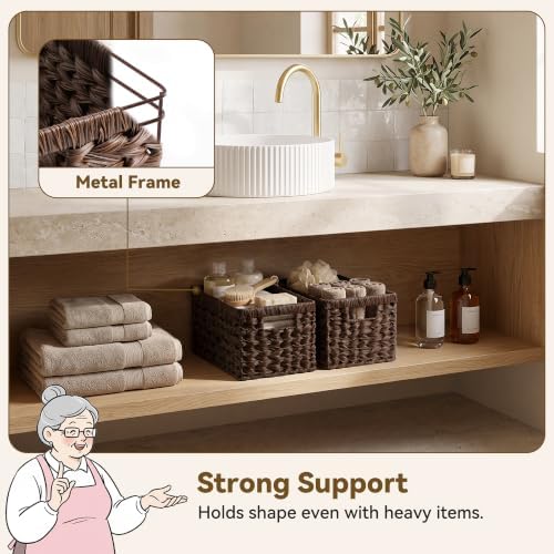 GRANNY SAYS Wicker Storage Baskets for Shelves, Brown Wicker Baskets,2-Pack - Image 2