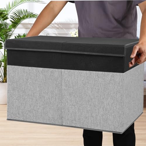 Large Toy Storage Box with Lid, Toy Chest Bin Boxes Basket with Dividers - Image 6