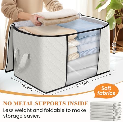 Fab totes 90L Clothes Storage, Foldable Thick Fabric Blanket Storage Bags - Image 2