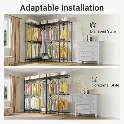 VIPEK V50 Basic Expandable Clothes Rack, Heavy Duty Closet System, Black - Image 5
