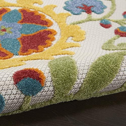Nourison Home Aloha Ivory Multicolor 2'3" x 10' Area Rug - Easy Clean, Non Shedding, Bed Room, Living Room, Dining Room, Kitchen (10' Runner) - Image 7