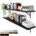 Kaboon 55 inch Long 10 inch Deep Floating Shelves for Wall Set of 2, Large Open Shelves Wall Mounted, Space Saving Home and Commercial Use, Cloud Atlas/Black Marble by Kaboon