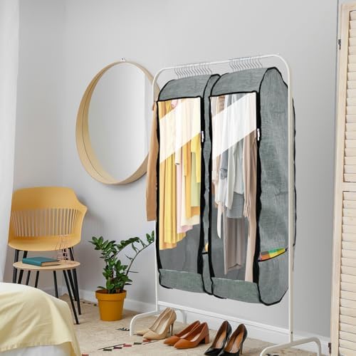 4PCS Garment Bags for Hanging Clothes,Chakera Large Breathable Garment Bag for Closet Storage with 10”Gusseted,Clear Clothing Storage Garment Cover for Dress Sweater with Double Zipper,Grey - Image 6