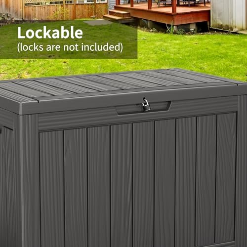 Vixzen 45 Gallon Deck Boxes Outdoor Waterproof, Lockable Outdoor Storage Box for Patio Cushions Storage Furniture, Garden Tools, Pool Supplies, Weatherproof and UV Resistant (Black, 45 Gallon) - Image 6