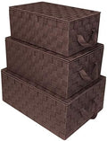 Sorbus Woven Storage Basket with Lid, Set of 3 (Chocolate) by Sorbus