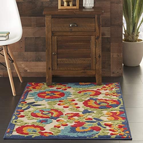 Nourison Home Aloha Multicolor 2'8" x 4' Area Rug - Easy Clean, Non Shedding, Bed Room, Living Room, Dining Room, Kitchen (3' x 4') - Image 4