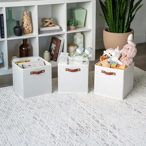 OrganiHaus 11x11 Cube Storage Bins, Set of 4 - Fabric Storage Cubes - Image 4