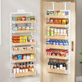 6-Tier Over The Door Pantry Organizer, Heavy-Duty Metal Wall Mount or Hanging Spice Rack, behind the door storage Shelves with Adjustable Basket, Back of Door Organizer for Kitchen Cabinet and Closet by DAOTENGQL