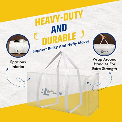 Heavy Duty Moving and Storage Bag,29"x13"x15" Inches Tote with Reinforced Handles,Holds up to 65 lbs.,Tear and Water Resistant,Multi-Purpose and Foldable Double Zipper Polypropylene Bag,Set of 2 - Image 2