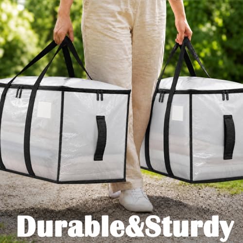 Songrey Extra Large Heavy Duty Moving Bags, 12 Pack, Clear - Image 6