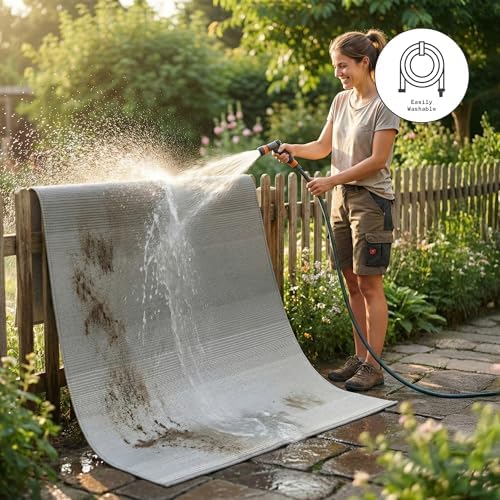 Fab Habitat Outdoor Rug - Waterproof, Fade Resistant, Crease-Free - Premium Recycled Plastic - Neutral Ombre - Porch, Deck, Balcony, Mudroom, Laundry Room, Patio - Big Sur - Ash - 3 x 5 ft - Image 6