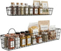 MyGift 2pcs 30-Inch Wire Baskets for Storage and Organization, Rustic Black Wall Mounted Metal Display Racks by MyGiftHome