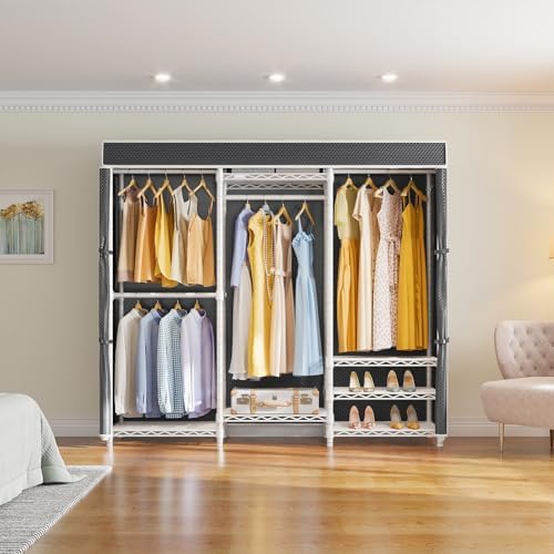 VIPEK Cover ONLY for V4S/V5 Medium/V30/V5i Medium Garment Rack, Upgarded Polyester Dustproof Cover Clothing Rack Cover with Zipper, 57.9" L X 17.3" W X 74.8" H, Black - Image 6