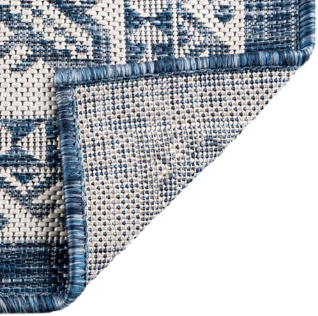Rugs.com - Outdoor Aztec Rug – 10 Ft Square Blue Indoor/Outdoor Rug – Weather Resistant, Washable, Perfect for Patios and Decks - Image 7