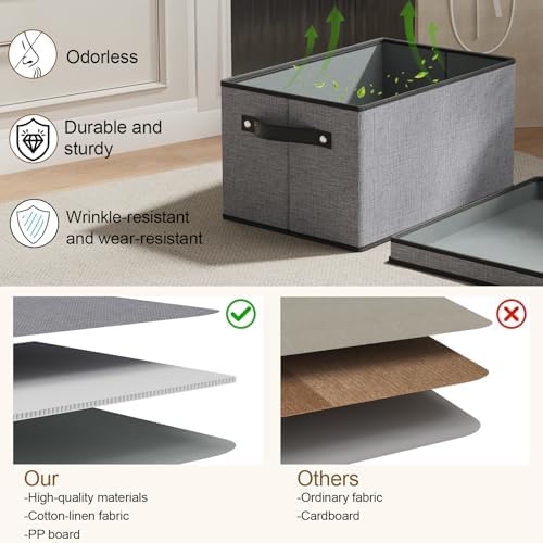 Storage Box with Handles,10.2×7.8×6.7 In,Gray Bin,5-Pack - Image 7
