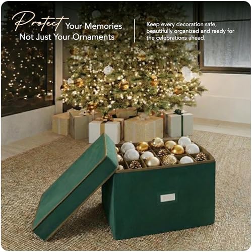 Covermates Adjustable Ornament Storage Box, 19.25"W x 13"D x 12.5"H, Green - Image 2
