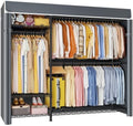 ULIFHOME Clothes Rack with Cover Covered Clothing Racks for Hanging Clothes by UlifHome