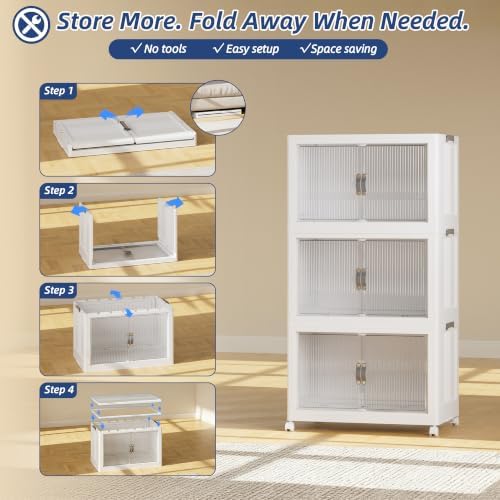 SAILUN Stackable Storage Bins with Lid, 320QT 3Pack Gray - Image 7