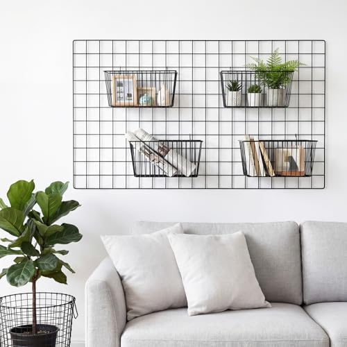 4pcs Hanging Wire Basket Set with S Hooks,10.8''x7.8''x5.6'' - Image 5