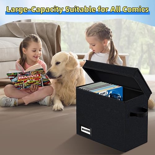 10 Pack Collection Comic Book Storage Boxes, Protector Organizer 15.8" X 7.8" X 11.8" Collapsible Short Box Holds 160-180 Comic Book Heavy Duty Bin Container Holder Shelf - Image 2