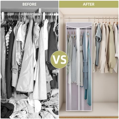 Garment Bags for Hanging Clothes Storage, Long Garment Cover with Zippered Clear Window for Closet Wardrobe Clothes Rack Organizer, Hanging Garment Bags for Dresses, Suits, 2 Pack, Gray - Image 4