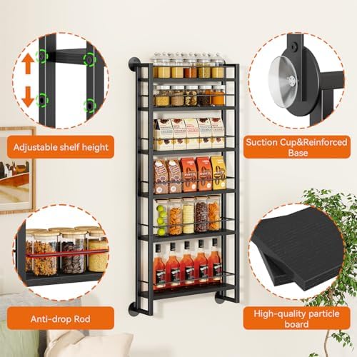 IBUYKE Over the Door Spice Organizer,Door or Wall Mount,Black TLJ028B - Image 3