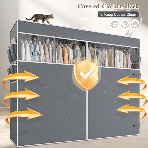 Raybee Clothes Rack Heavy Duty, 1100LBS Capacity with Cover, Sturdy Steel - Image 3