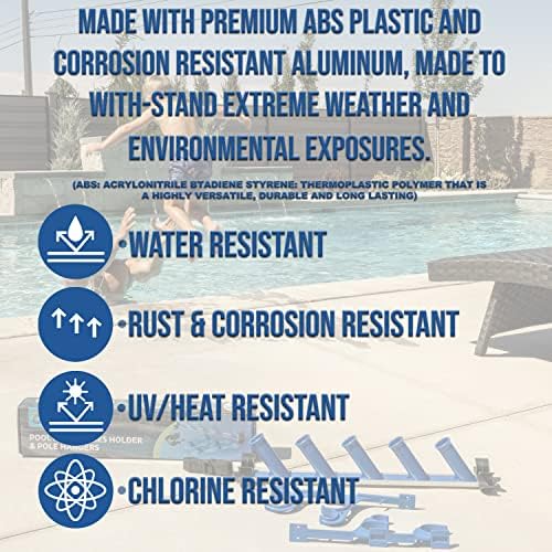 Swimming Pool Accessories Holder, Fence Hooks for Pool Equipment Organizer, Pool tool storage rack for Pool Skimmer Pole Hanger Pool Maintenance Vacuum hose Storage Pool Hooks for Poles - Image 6