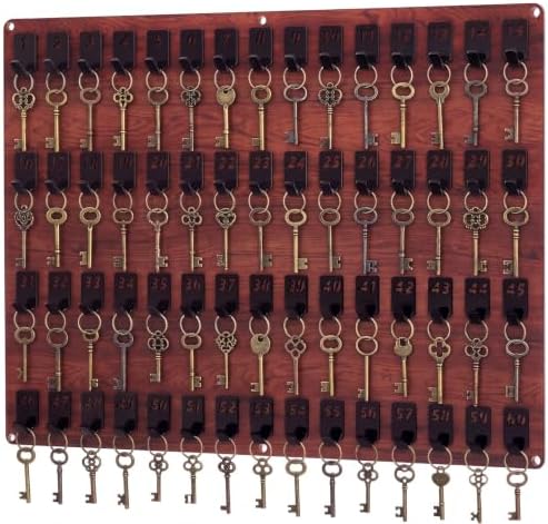 Beeveer Acrylic Key Holder Board with 60 Hooks, Wall Mount Organizer,Walnut by Beeveer
