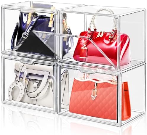 DILIBRA Set of 4 Plastic Purse Storage Organizer for Closet by DILIBRA
