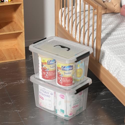 Kekow 18 L Clear Storage Bin with Lid, Clear Plastic Storage Totes, 4-Pack - Image 3